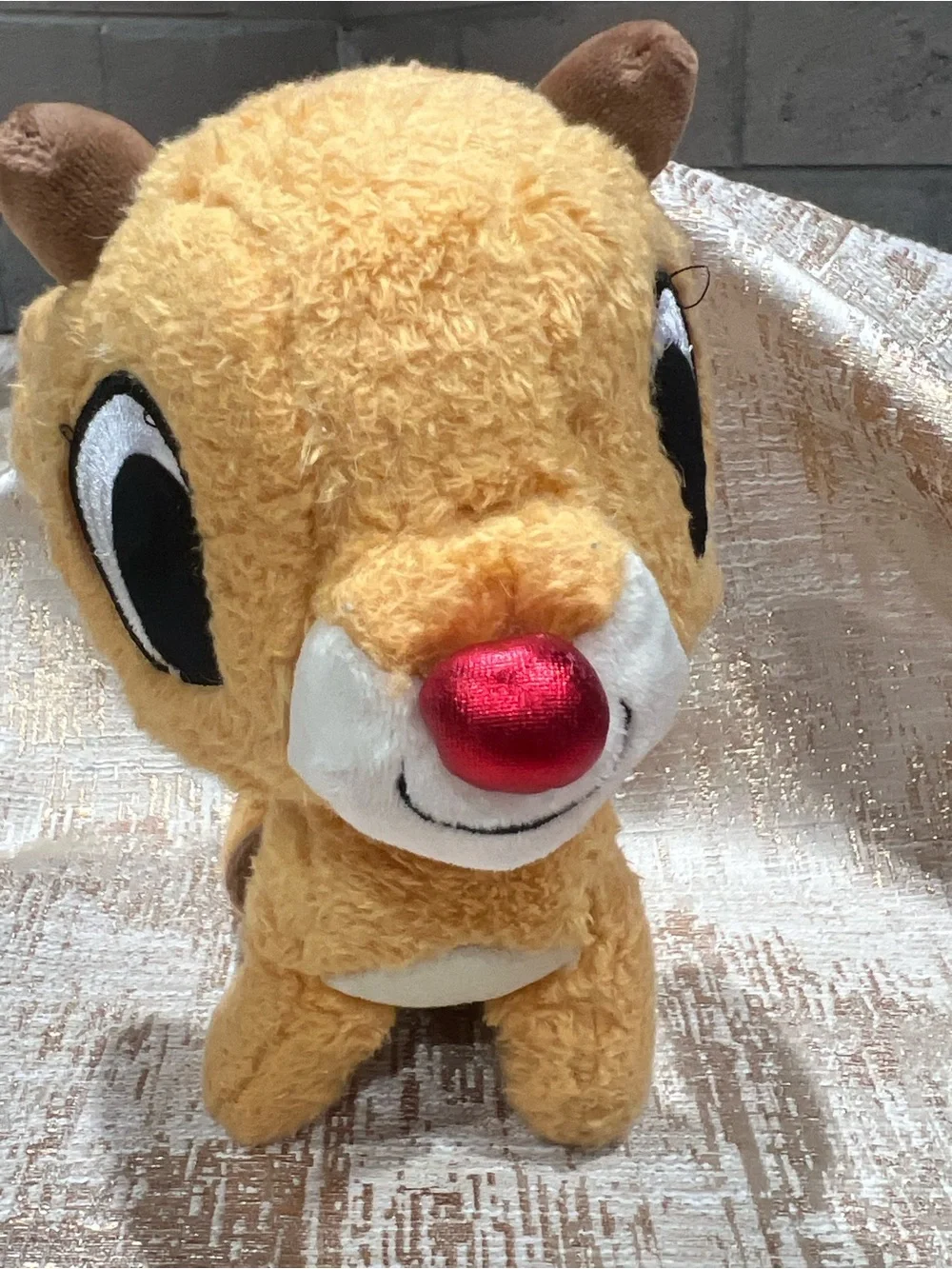Bark Box Baby Rudolph The Red Nosed Reindeer Squeaker Dog Toy Plush